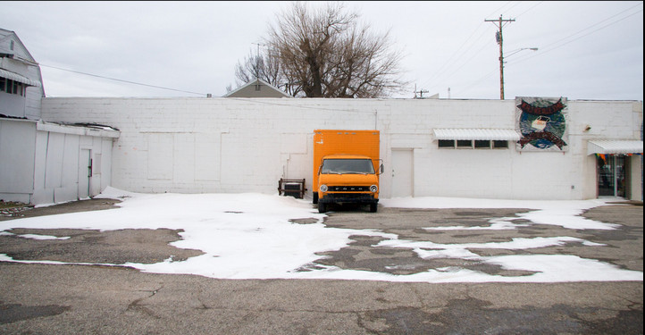 Empty parking lot in Wichita during winter